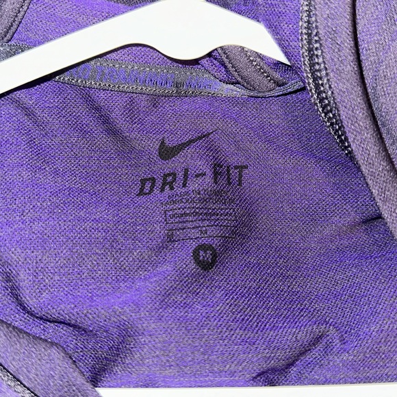 Nike Dri-Fit Purple 1/4 Zip Hooded Longsleeve Running Top Size Medium - Picture 6 of 6